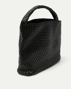 Braided Faux-Leather Tote Bag